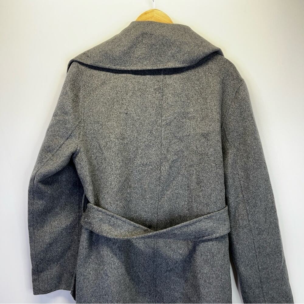 Lauren Ralph Lauren Belted Wool Blend Wrap coat gray - 14 - Picture 9 of 11